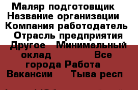 Маляр-подготовщик › Название организации ­ Компания-работодатель › Отрасль предприятия ­ Другое › Минимальный оклад ­ 20 000 - Все города Работа » Вакансии   . Тыва респ.